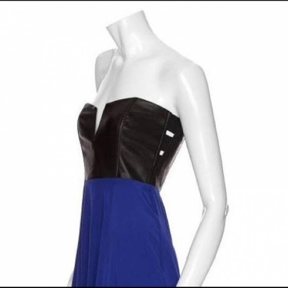 Mason blue/black leather and silk dress size 4 - Picture 8 of 11